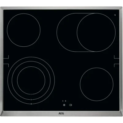 Abbildung von AEG HE604070XB, Schwarz, Edelstahl, Integriert, Keramik, Glaskeramik, 4 Zone(n), Zone(n)