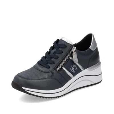 Abbildung von Remonte Keilsneaker, Freizeitschuh, Halbschuh, Schnürschuh mit Metallic Kontrastbesätzen
