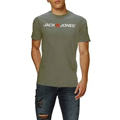 Abbildung von JACK &amp; JONES Herren JJECORP Logo Tee SS Crew Neck NOOS 12137126, Dusty Olive/White REG, L