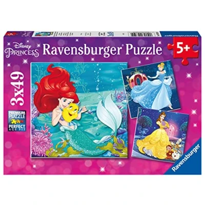Abbildung von Ravensburger Puzzle Abenteuer der Prinzessinnen 3 X 49 Teile, Puzzleteile