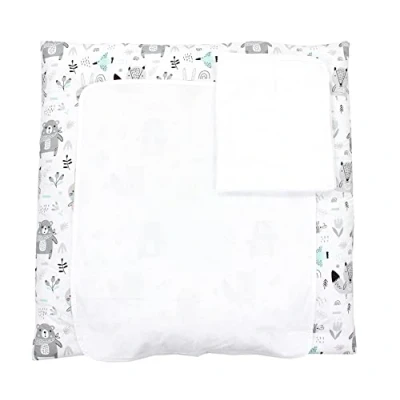 Abbildung von TupTam Baby Wickelauflage inkl. 2 Frotteebezügen ANK019, Farbe: Bären/Füchse/Mint, Größe: 75 x 80 cm
