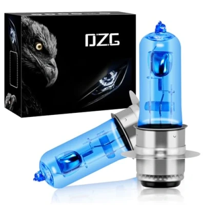 Abbildung von DZG H6M/ P15d 25 1/ T19/ M5 Halogen Scheinwerferlampen Ersatzsatz 35/ 35W 5000K Warmweiße Lampe 12V Motorrad/Rollerlampe, 2 Stück