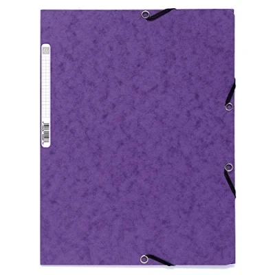 Abbildung von Exacompta 55501E Premium Einschlagmappe. Aus extra starkem Colorspan Karton mit 3 Innenklappen und 2 Gummizügen DIN A4 1 Stück Zufallsfarbe Sammelmappe Dokumentenmappe für Büro Schule