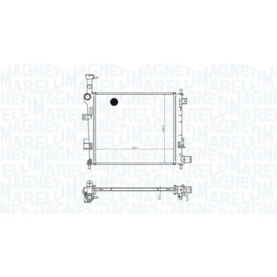 Abbildung von MAGNETI MARELLI 350213165400 Kühler, Motorkühlung 420 368 16 Kühlrippen gelötet FORD: Focus Mk1 Schrägheck, Kombi