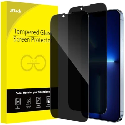 Abbildung von JETech Sichtschutz Full Screen für iPhone 13 Pro Max 6,7 Zoll, Panzer schutz Anti Spy Glas Schutzfolie, Kante zu Displayschutz Hat Keinen Einfluss auf die Hülle, 2 Stück