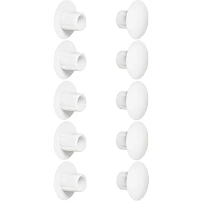 Abbildung von cyclingcolors 10x Abdeckkappen Kunststoff Blindbohrung Stopfen Blindstopfen Abdeckung Möbel (Ø5mm (10mm)/weiß RAL 9010)