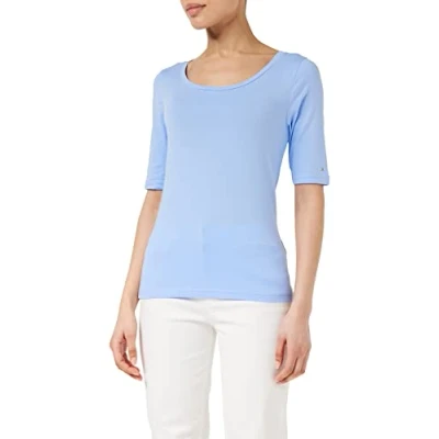 Abbildung von Tommy Hilfiger SLIM Modern Scoop Tshirt basic, Damen, Größe: XL, Vessel blue