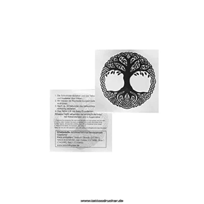 Abbildung von 10 x Keltischer Lebensbaum Tattoo Mystische Schutzsymbol in schwarz Temporary Body (10)