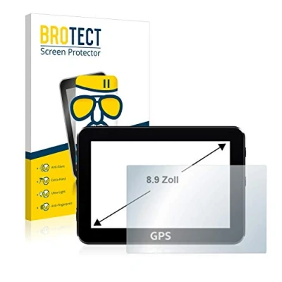 Abbildung von BROTECT 8.9&quot; Entspiegelungs Schutzglas für Navigation mit 8,9 Zoll (195 x 114 mm, 1:2) Schutzfolie Panzer Folie Glas Matt [Kratzfest 9H]