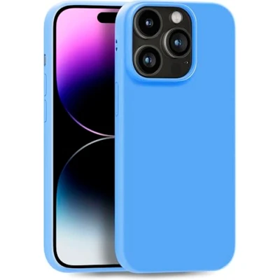 Abbildung von MyGadget Hülle kompatibel mit iPhone 14 Pro robuste Silikon Schutzhülle TPU Case Slim Silikonhülle Back Cover Ultra Kratzfest Handyhülle matt Hellblau