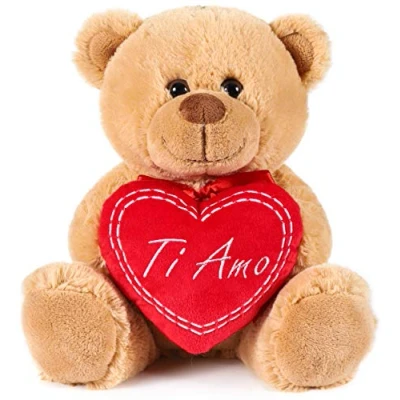 Abbildung von BRUBAKER Kuscheltier Teddy Plüschbär mit Ti amo Herz (1 St., Schmuseteddy, 25 cm hoch), kleiner Teddybär, Stofftier Plüschtier
