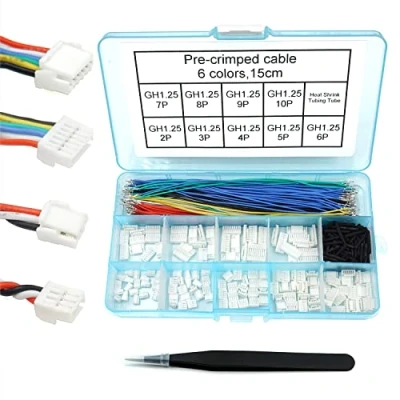 Abbildung von GH1.25 Stecker und vorgecrimpte Silikonkabel, kompatibel mit JST GH 1,25 mm für Pixhawk 6C 6X 4 15 cm Drähte