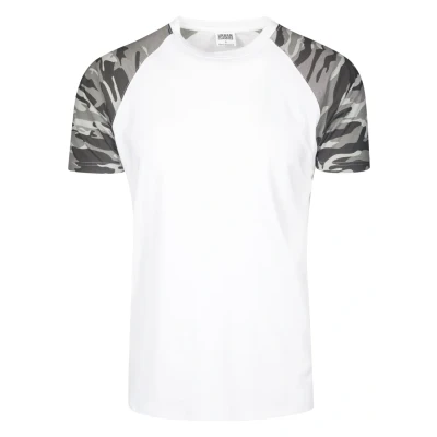 Abbildung von Urban Classics Raglan Contrast Tshirt print, Herren, Größe: Small, White