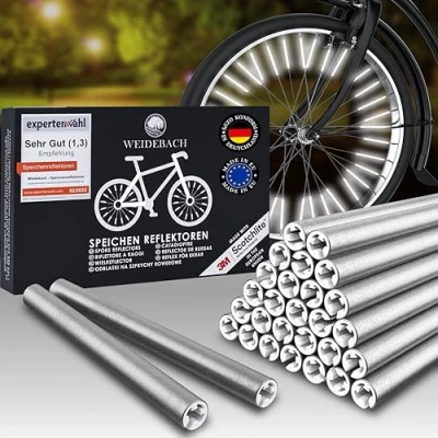 Abbildung von Weidebach 72er Set Speichenreflektoren Fahrrad, StVZO zugelassene Reflektoren Fahrrad Speichen, für max Sichtbarkeit im Verkehr, Speichen Aller Art