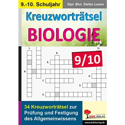 Abbildung von Kreuzworträtsel Biologie / Klasse 9 10: Prüfung und Festigung des Allgemeinwissens im 9. 10. Schuljahr
