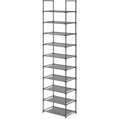 Abbildung von edihome, Schuhregal, 10 Ebenen, (28 x 45 173 cm), Schuhschrank Schmal, Schmale und hohe Schuhregale aus Kunststoff, Vertikal, Regal, Show Rack (10 Ebenen S)