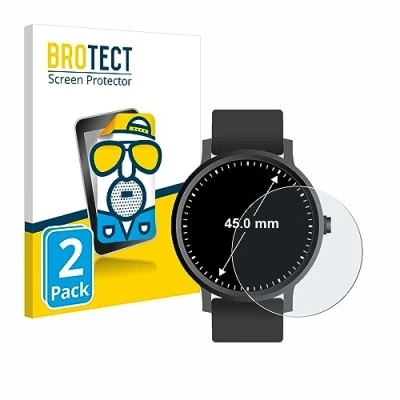 Abbildung von BROTECT Entspiegelungs Schutzfolie für Armbanduhren (Kreisrund, ø: 45 mm) (2 Stück) Matte Displayschutz Folie, Anti Reflex, Fingerprint