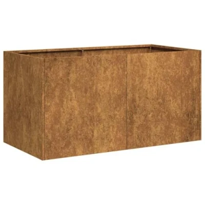 Abbildung von vidaXL Pflanzkübel Rostig 80x40x40 cm Wetterfester Stahl, Pflanzschale, Garten Pflanzkübel, Outdoor Pflanzgefäß, Hochbeet, Pflanzgefäß