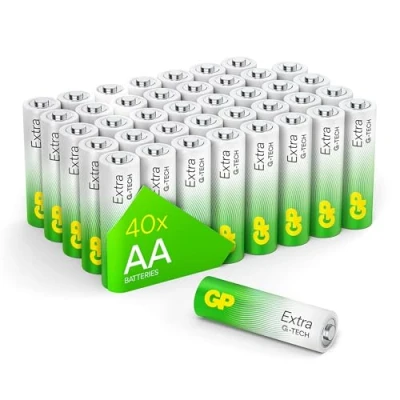 Abbildung von GP Extra Alkaline Batterien AA 1,5V Longlife G TECH Technologie 40 Stück R6 Mignon Vorratspack Batterien, Briefkasten geeignete Verpackung