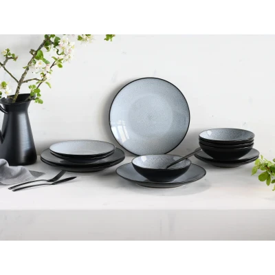 Abbildung von andas Teller Set &quot;modernes Geschirr Set, Service Grönvik&quot;, (Set, 12 tlg.), mit Reaktivglasur, spülmaschinengeeignet &amp; mikrowellengeeignet