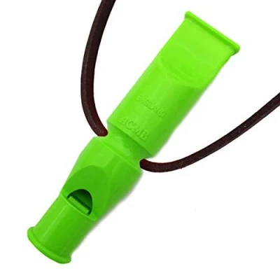 Abbildung von ACME Doppeltonpfeife No. 640 mit GRATIS Pfeifenband aus Leder (90mm, 640), DG Green