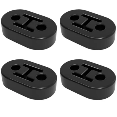 Abbildung von Bohaner Universal Auspuffhalterungen, robust, Gummi, Schwarz, 11 mm, 2 Löcher, 4 Stück