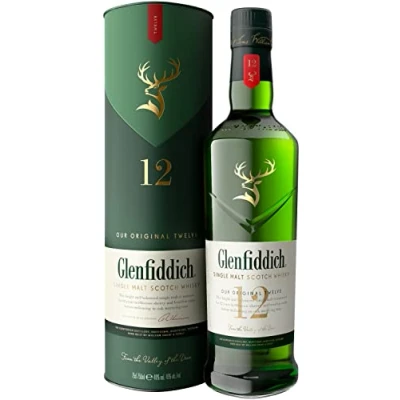 Abbildung von Glenfiddich 12 Jahre Single Malt Scotch Whisky mit Geschenkverpackung, 70cl