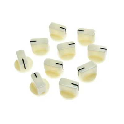 Abbildung von KAISH 10 Stück Gitarre AMP Effektpedal Knobs Pointer Knob mit Set Schraube Weiß