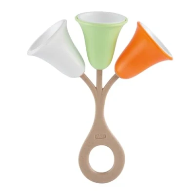 Abbildung von Chicco ECO+ Tulpen Rassel, leicht zu greifen und schütteln, aus recyceltem Kunststoff, farbfrei, mit lustigem Jingle, Babyspielzeug, 3 18 Monate