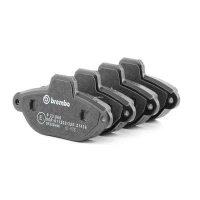 Abbildung von BREMBO P 23 060 Bremsbelagsatz inkl. Verschleißwarnkontakt mit Zubehör FIAT: Punto I Schrägheck, II LANCIA: Y, FORD: KA Schrägheck