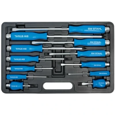 Abbildung von SW Stahl S7890 Schraubendrehersatz 12 Kunststoff 3,2 mm, 5,0 6,0 8,0 9,0 PH0, PH1, PH2, PH3, PH4, 3.2, 5, 6, 8, 9 Kunststoffkoffer