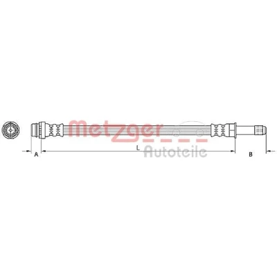 Abbildung von METZGER 4110797 Bremsschläuche 161 FORD: MONDEO 4 Turnier, S Max Mk1, Galaxy Mk2 MPV