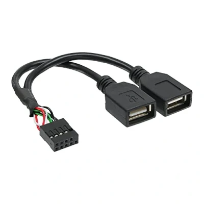 Abbildung von InLine 33440M USB 2.0 Adapterkabel, 2x Buchse A auf Pfostenanschluss, 1 Stück