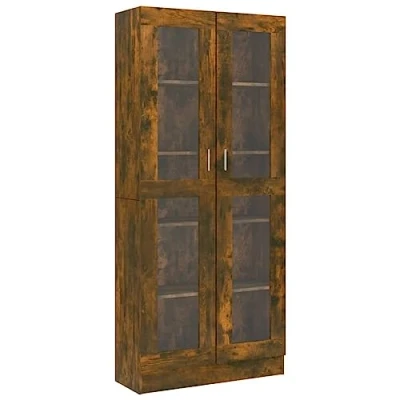 Abbildung von vidaXL Vitrine Schrank Eiche 82,5 x 30,5 185,5 cm Holzwerkstoff