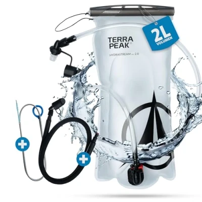 Abbildung von Terra Peak Trinkblase Pro 2L &amp; 3L mit Schlauch, Reinigungsbürste, Mundstück