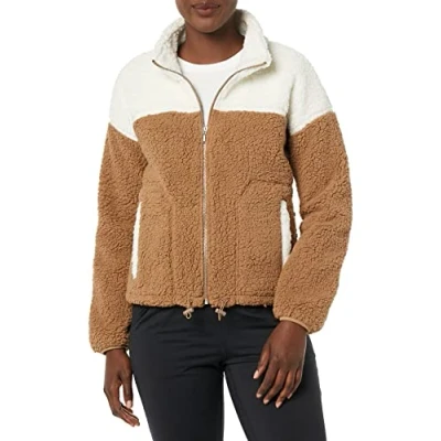 Abbildung von Amazon Essentials Damen Sherpa Jacke, Elfenbein Bräunen Shearling, XXL