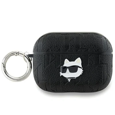 Abbildung von CG Mobile Karl Lagerfeld KLAP2PGCHPK Hülle für AirPods Pro 2 (2022/2023) Schwarz Monogram Choupette Head