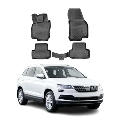 Abbildung von OMAC 6618444 Fußmattensatz Gummi, TPE (thermoplastischer Elastomer) 4 schwarz SKODA: Karoq SUV