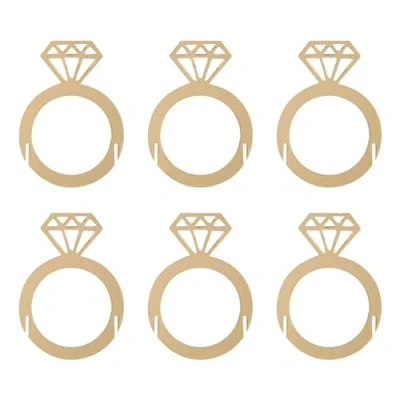 Abbildung von Ginger Ray Engagement Party Ring Drink Topper Decorations, Gold