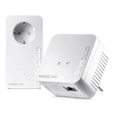 Abbildung von devolo Magic 1 WiFi mini Starter Kit, WLAN Powerline Adapter, bis zu 1.200 Mbit/s, Verstärker, 1x LAN Anschluss, dLAN 2.0, weiß