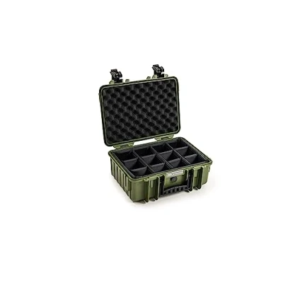 Abbildung von B&amp;W International Transportkoffer Outdoor Typ 4000 Bronze Grün mit Variabler Facheinteilung wasserdicht nach IP67 Zertifizierung, staubdicht, bruchsicher und unverwüstlich