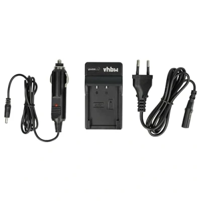 Abbildung von vhbw Ladegerät kompatibel mit Casio Exilim EX Z9, Z29, Z85, Z80 Kamera Camcorder/Akku Ladeschale, Kfz Adapter, Ladeanzeige, 4,2 V