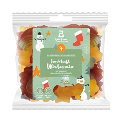 Abbildung von naschlabor x Gute Laune Fruchtsaftbär Weihnachten sortenreine Fruchtsäfte Ohne künstliche Farbstoffe und Geschmacksverstärker Gluten Laktosefrei (Fruchtsaft Wintermix)