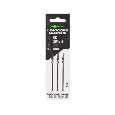Abbildung von Korda Kable Leadcore Leader QC Swivel 50cm: Weed/Silt