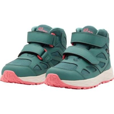 Abbildung von Jack Wolfskin Woodland Hikingschuh für Kinder, Größe: 30, Jade green Leder