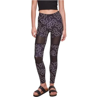 Abbildung von Urban Classics TECH AOP Leggings Hosen, Damen, Größe: Small, Blackflower