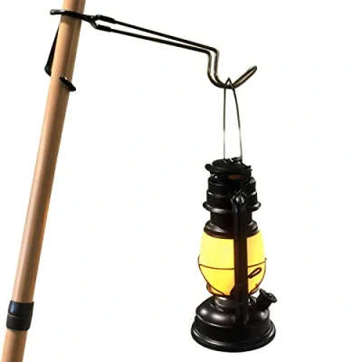 Abbildung von Campguru Zeltstangen Klemmhaken Lampen Halter Haken Camping Laternen Klemme, Silber/schwarz, Einheitsgröße