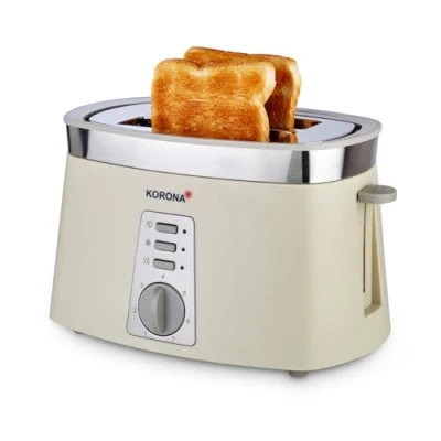 Abbildung von KORONA Toaster 2 Scheiben Edelstahl Applikation, kurze Schlitze, 920 W, W abnehmbarer Brötchenaufsatz, Auftaufunktion, Aufwärmfunktion