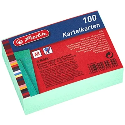 Abbildung von herlitz Karteikarte A8, liniert, grün, 100 Stück