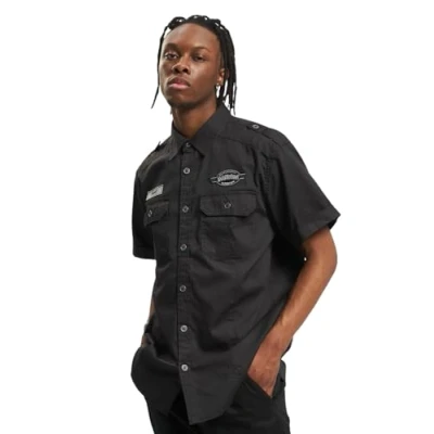 Abbildung von Brandit LUIS Vintage Short Sleeve Hemd, Herren, Größe: 4XL, Black